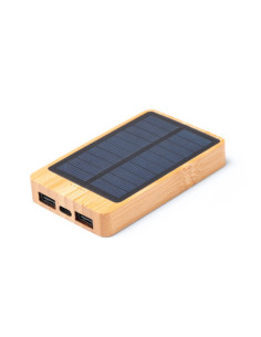 Powerbank solaire personnalisé en bambou 5 000 mAh "BERKEL" | SIP19