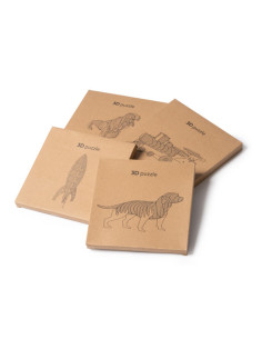 Puzzle 3D publicitaire en carton kraft "FISAC" | SIP19