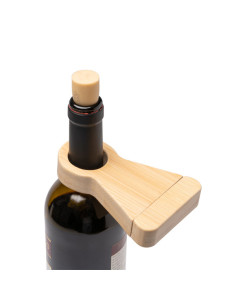 Tire-bouchon personnalisable et porte-bouteille en bambou "KONEN" | SIP19