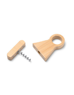 Tire-bouchon personnalisable et porte-bouteille en bambou "KONEN" | SIP19