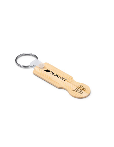 PORTE-CLÉS JETON PERSONNALISÉ EN BAMBOU "NOKEL"