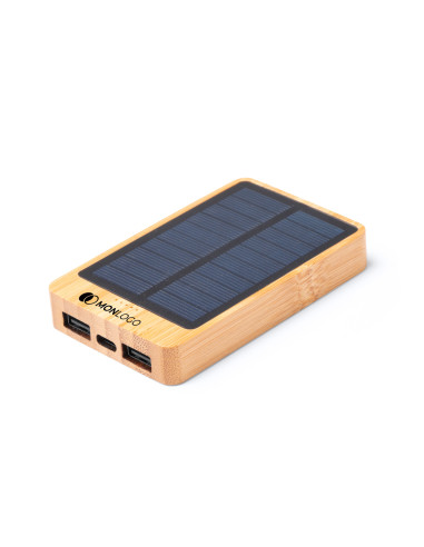 POWERBANK SOLAIRE PERSONNALISABLE EN BAMBOU 5000 MAH "BERKEL"