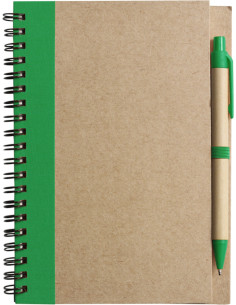CARNET A5 ET STYLO RECYCLÉS "NINO" - Carnets personnalisés - SIP19