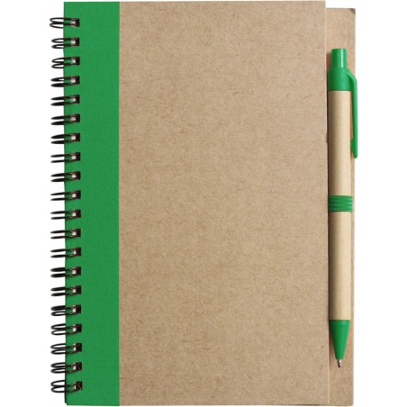 CARNET A5 ET STYLO RECYCLÉS "NINO" - Carnets personnalisés - SIP19