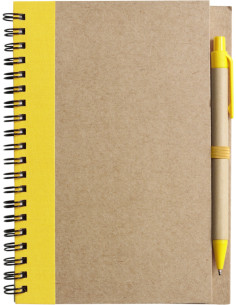 CARNET A5 ET STYLO RECYCLÉS "NINO" - Carnets personnalisés - SIP19