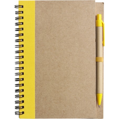 CARNET A5 ET STYLO RECYCLÉS "NINO" - Carnets personnalisés - SIP19