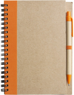 CARNET A5 ET STYLO RECYCLÉS "NINO" - Carnets personnalisés - SIP19