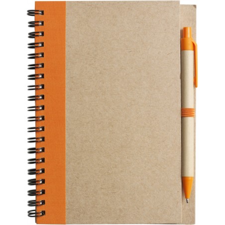 CARNET A5 ET STYLO RECYCLÉS "NINO" - Carnets personnalisés - SIP19