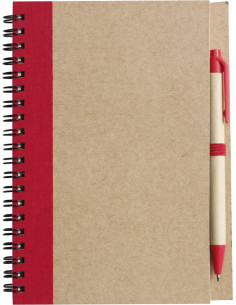 CARNET A5 ET STYLO RECYCLÉS "NINO" - Carnets personnalisés - SIP19
