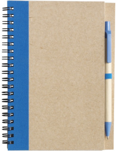 CARNET A5 ET STYLO RECYCLÉS "NINO" - Carnets personnalisés - SIP19