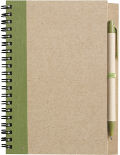 CARNET A5 ET STYLO RECYCLÉS "NINO" - Carnets personnalisés - SIP19