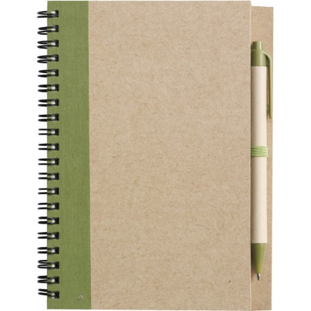 CARNET A5 ET STYLO RECYCLÉS "NINO" - Carnets personnalisés - SIP19
