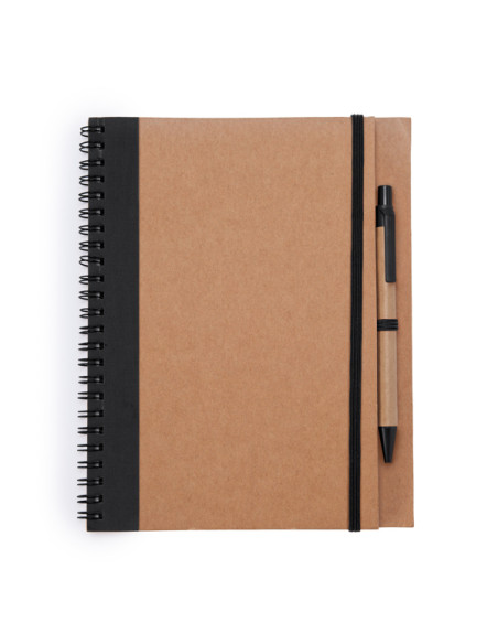 Cahier A5 personnalisable en carton recyclé et stylo "ALANI" | SIP19