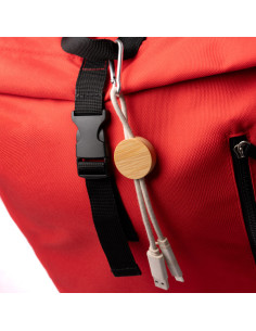 Chargeur multicâble personnalisé en bambou et blé "POMBAS" | SIP19