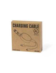Chargeur multicâble personnalisable en aluminium recyclé "FREUD" | SIP19
