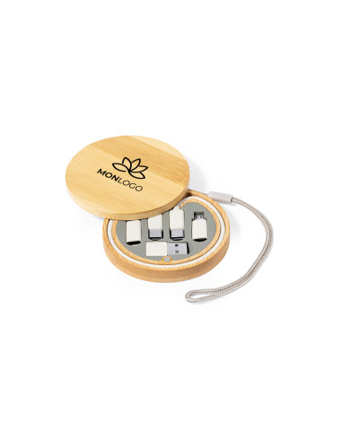 SET DE CÂBLES CHARGEUR PERSONNALISÉ EN BAMBOU "CHACONIX"