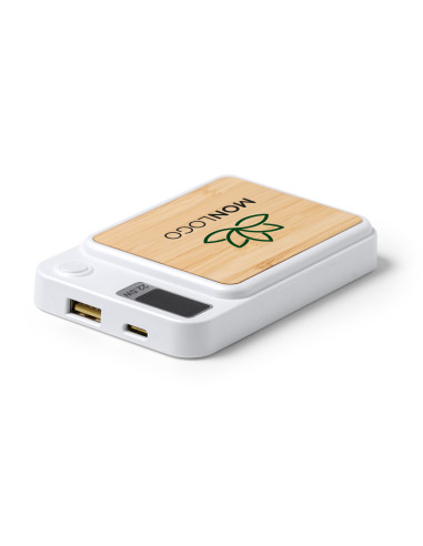POWERBANK PUBLICITAIRE EN BAMBOU ET ABS RECYCLÉ 5000 MAH "GUNDER"