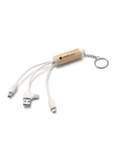 PORTE-CLÉS CHARGEUR MULTICÂBLE PERSONNALISÉ "POMBO"