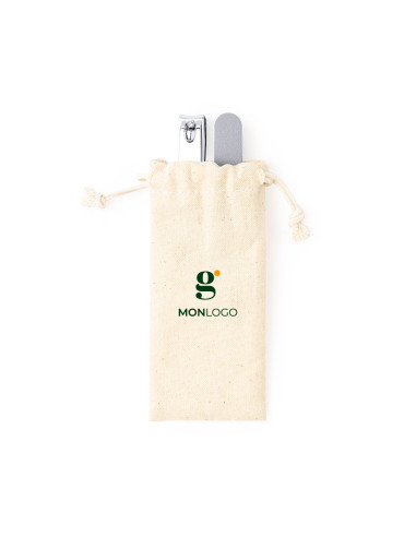 SET MANUCURE PROMOTIONNEL AVEC POCHETTE EN COTON "KILIAN"