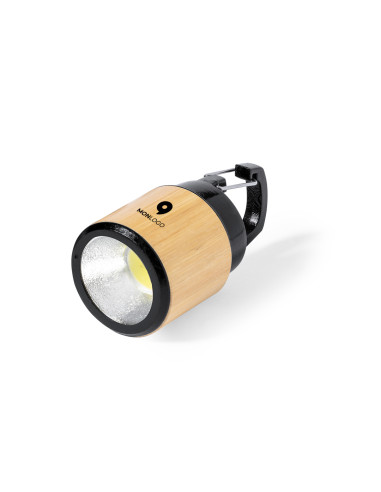 LAMPE TORCHE PUBLICITAIRE EN BAMBOU AVEC MOUSQUETON "GUS"