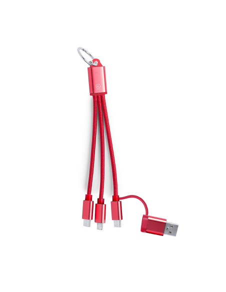Chargeur multicâble personnalisé en aluminium recyclé "BIKOC" | SIP19