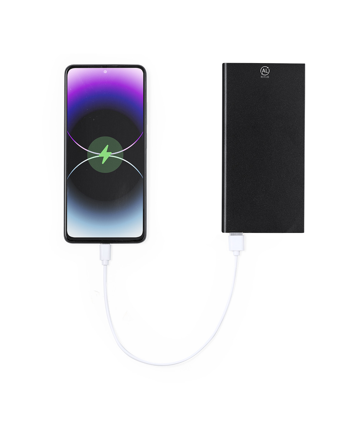 Powerbank personnalisé en aluminium recyclé 8000 mAh "BARROLS" | SIP19