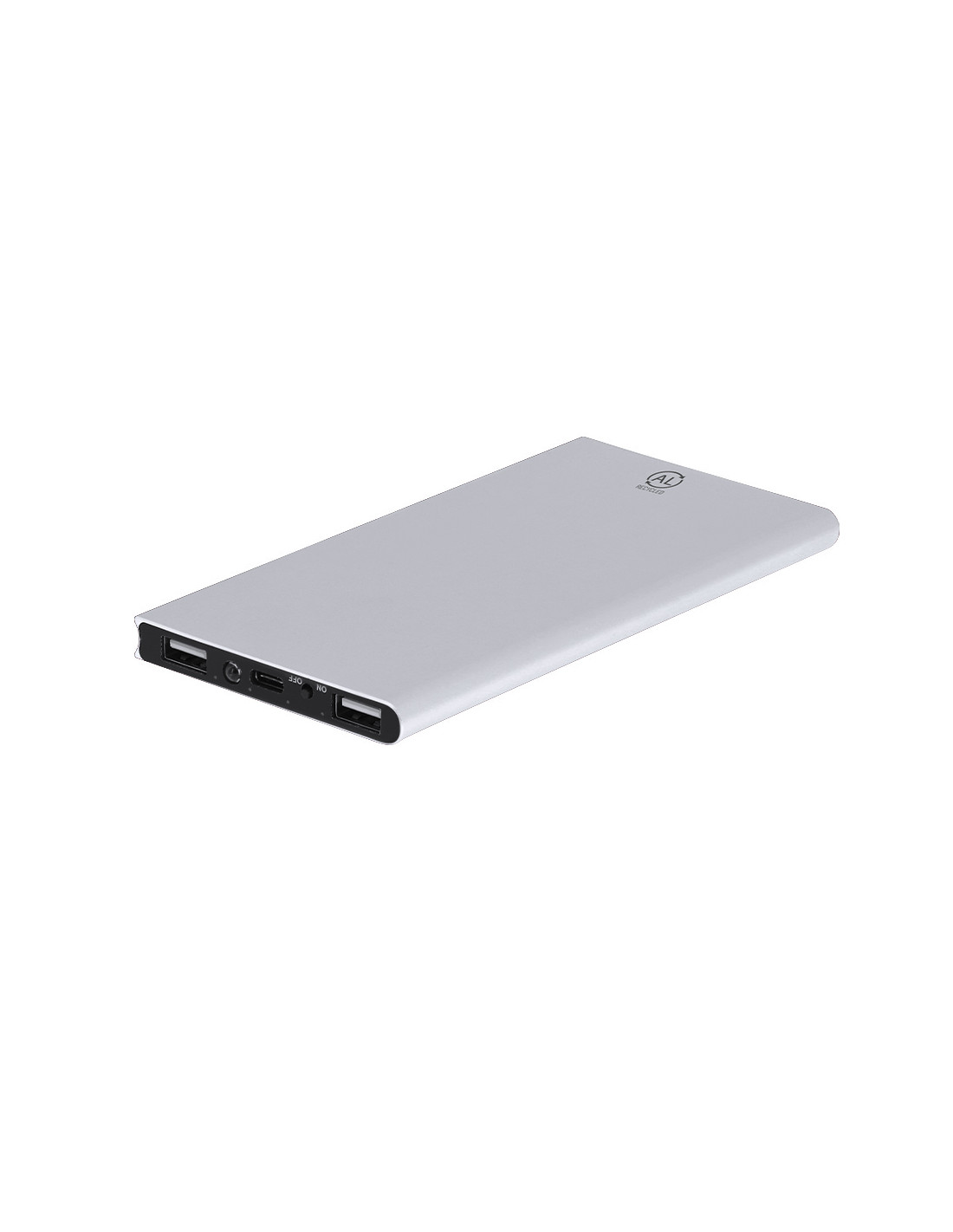Powerbank personnalisé en aluminium recyclé 8000 mAh "BARROLS" | SIP19
