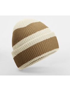 Bonnet rayé à personnaliser en RPET "BLOCK BEANIE" | SIP19