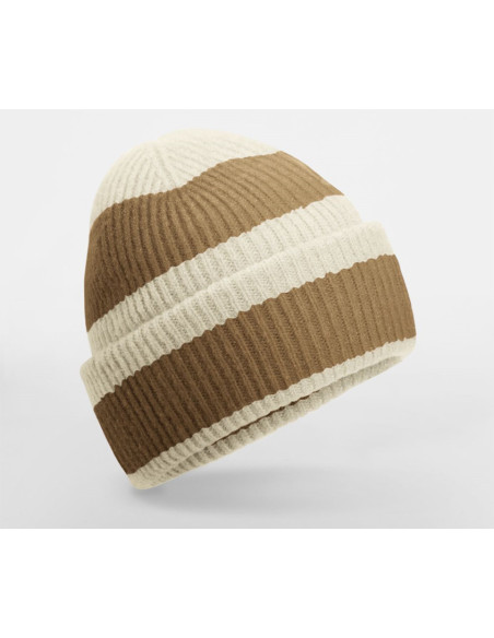 Bonnet rayé à personnaliser en RPET "BLOCK BEANIE" | SIP19