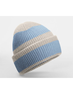 Bonnet rayé à personnaliser en RPET "BLOCK BEANIE" | SIP19