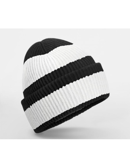 Bonnet rayé à personnaliser en RPET "BLOCK BEANIE" | SIP19