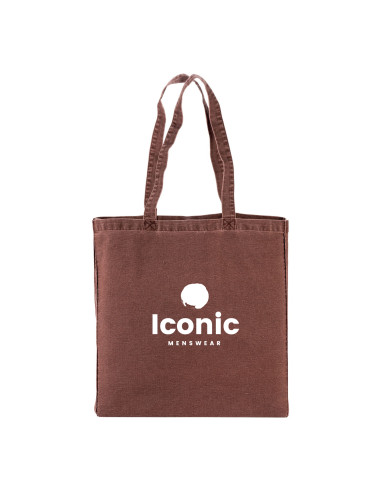 TOTE BAG PERSONNALISABLE EN COTON DÉLAVÉ 220G "XINOU" 38x42x8cm