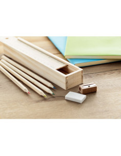 SET DE 12 CRAYONS BOIS "TODO" - Stylos publicitaires - SIP19