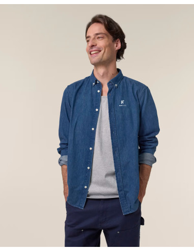 CHEMISE DENIM HOMME PREMIUM EN COTON BIO 235G "STANLEY DENIM SHIRT"