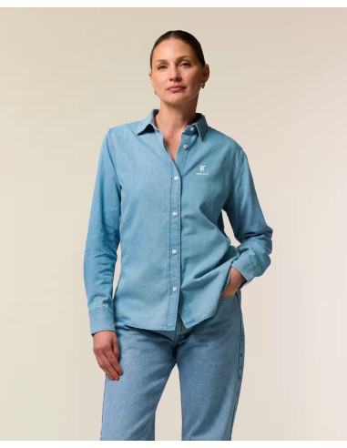 CHEMISE DENIM FEMME PREMIUM EN COTON BIO 235G "STELLA DENIM SHIRT"