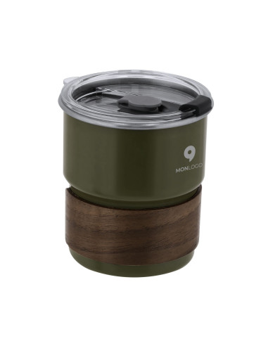 MUG PERSONNALISABLE EN BOIS ET ACIER INOX 250ML "GASKING"