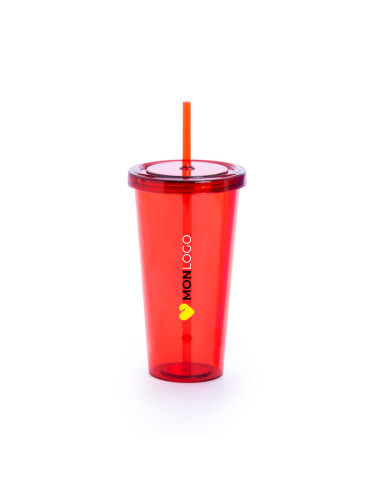 VERRE PERSONNALISÉ AVEC PAILLE 750ML "TRINOX"