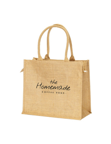 SAC CABAS PUBLICITAIRE EN JUTE ET COTON "FANI" 34x38x19cm
