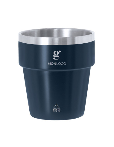 TASSE À CAFÉ ISOTHERME PERSONNALISÉE EN ACIER RECYCLÉ 250ML "MAYDEN"