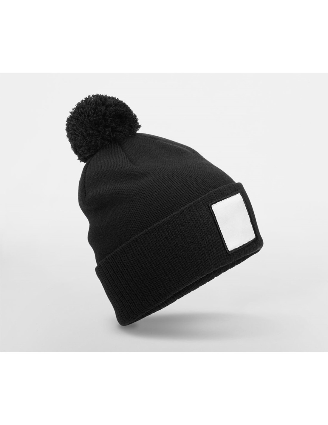 Bonnet personnalisable avec pompon et patch en RPET "LAGARD" | SIP19