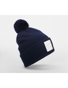 Bonnet personnalisable avec pompon et patch en RPET "LAGARD" | SIP19