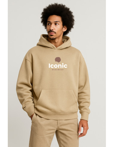 SWEAT À CAPUCHE OVERSIZE GENDER NEUTRAL PERSONNALISÉ COTON ET RPET 350G "INFLUENCE"
