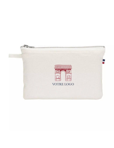 TROUSSE MADE IN FRANCE PERSONNALISABLE EN COTON BIO 150G "MAÉ" 23,5x17cm