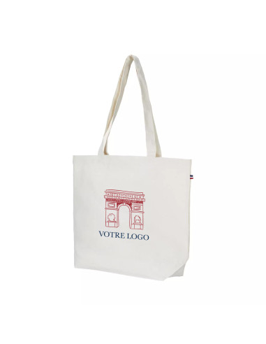 SAC SHOPPING MADE IN FRANCE PERSONNALISÉ EN COTON RECYCLÉ 170G "TRISTAN" 39x45x12,5cm