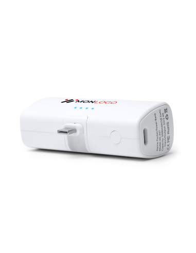 POWERBANK PERSONNALISABLE EN ABS RECYCLÉ 5000 MAH "BIPER"