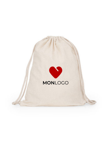 SAC A DOS PERSONNALISABLE EN COTON 140G "MIRLO" 42x34cm