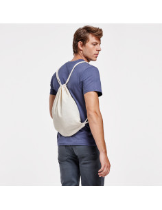 Sac à dos à cordelettes personnalisable en coton 140g "MIRLO" | SIP19