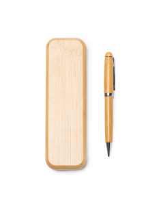 Stylo et étui en bambou personnalisables "BODONI" | SIP19