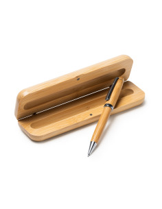 Stylo et étui en bambou personnalisables "BODONI" | SIP19