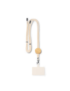 Lanyard de téléphone personnalisé en coton et bambou "NIBIS" | SIP19
